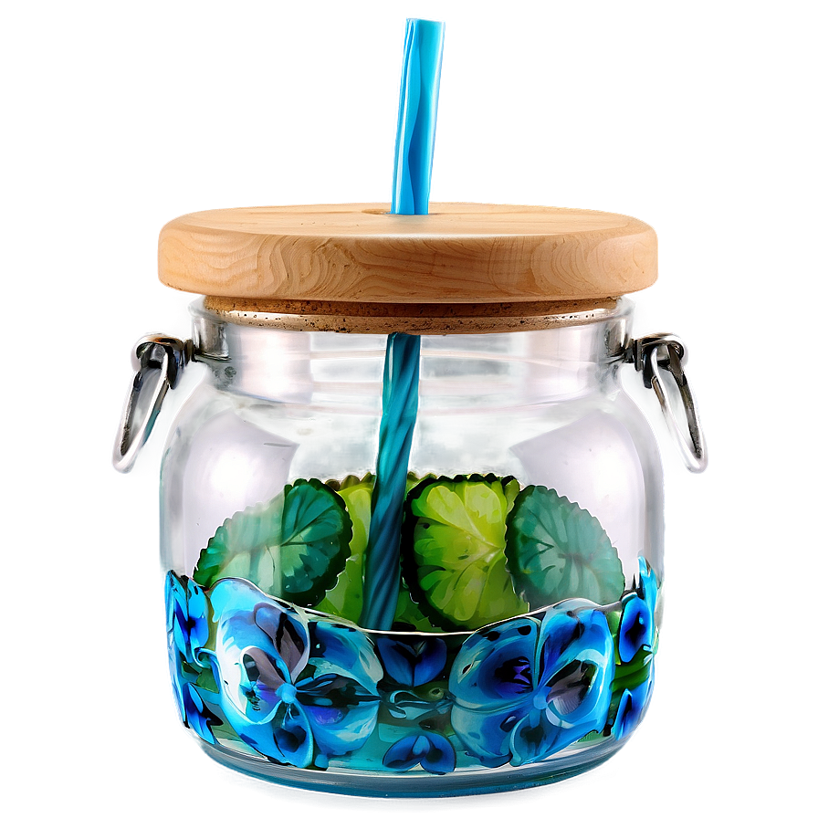 Glass Jar With Straw Png Jlq97