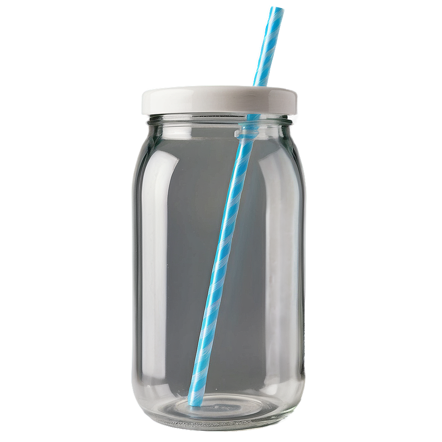 Glass Jar With Straw Png Pqj