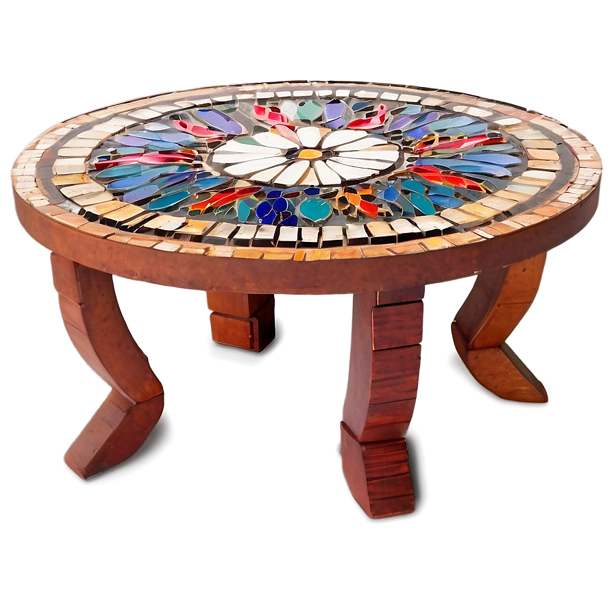 Glass Table With Mosaic Detailing Png 06292024