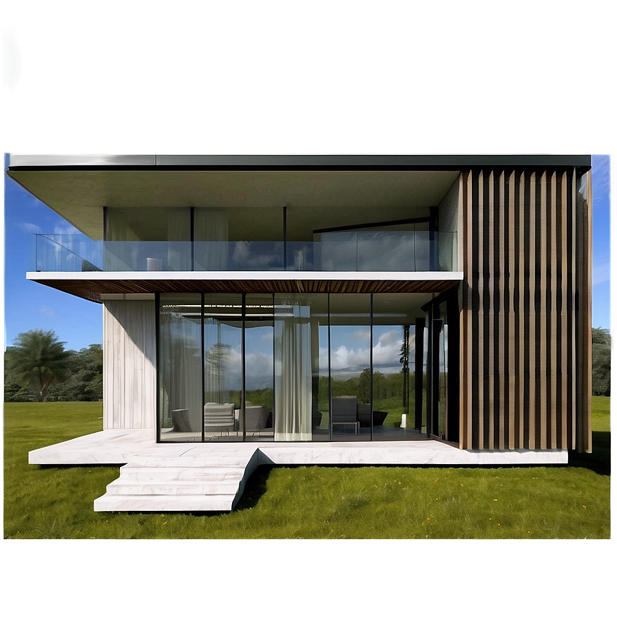 Glass-walled Modern House Designs Png 25