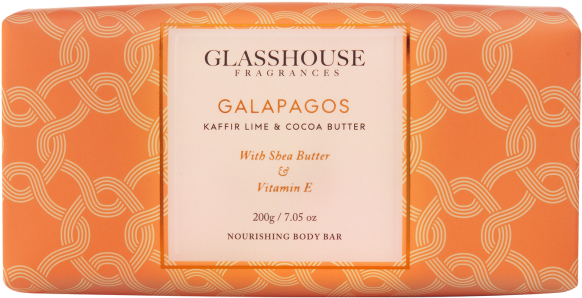 Glasshouse Fragrances Galapagos Kaffir Lime Cocoa Butter Soap Bar