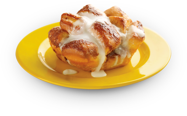 Glazed Cinnamon Rollon Yellow Plate