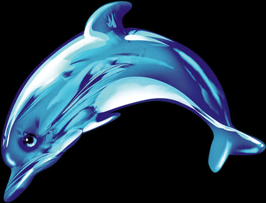 Gleaming Blue Dolphin Artwork