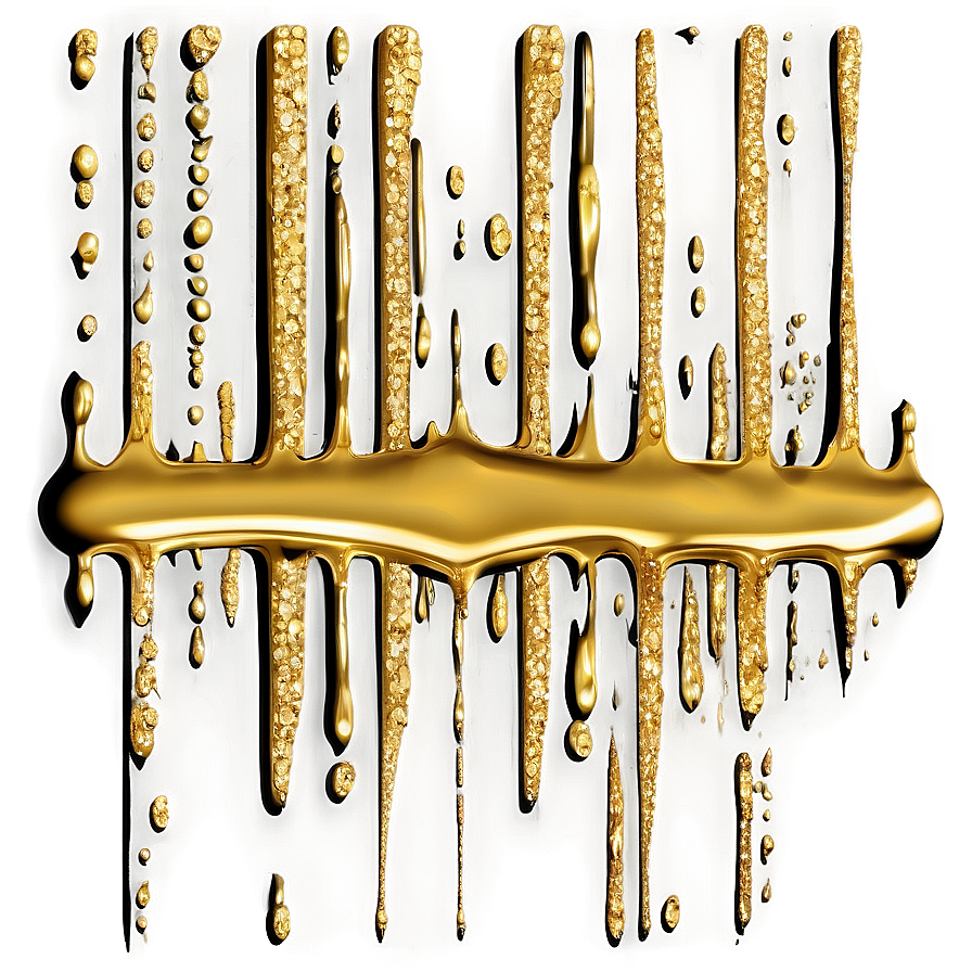 Gleaming Gold Glitter Drip Png 19