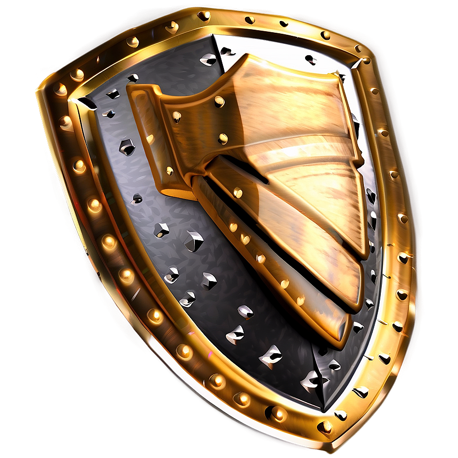 Gleaming Gold Shield Png 8