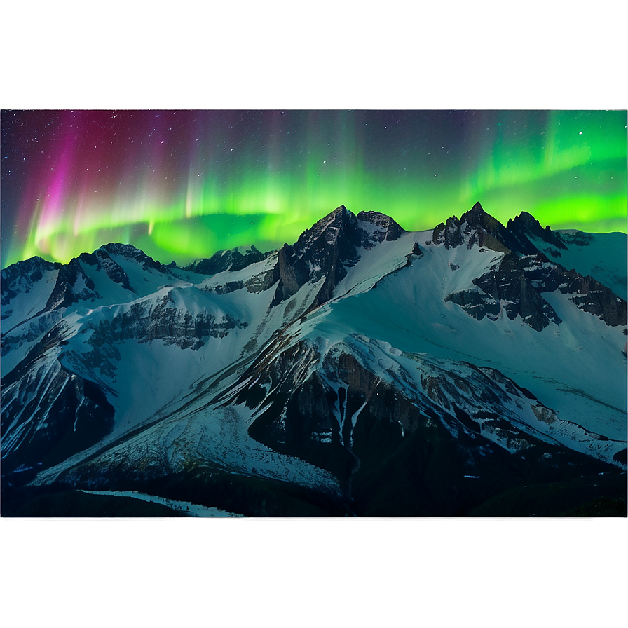 Glistening Aurora Over Peaks Png 06202024