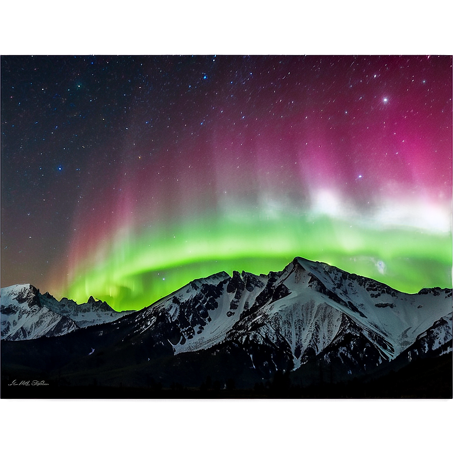 Glistening Aurora Over Peaks Png Vkh24