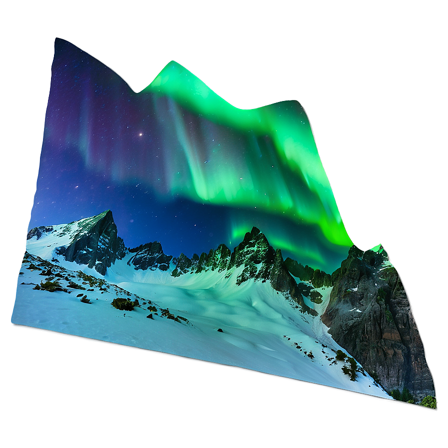 Glistening Aurora Over Peaks Png Vos77