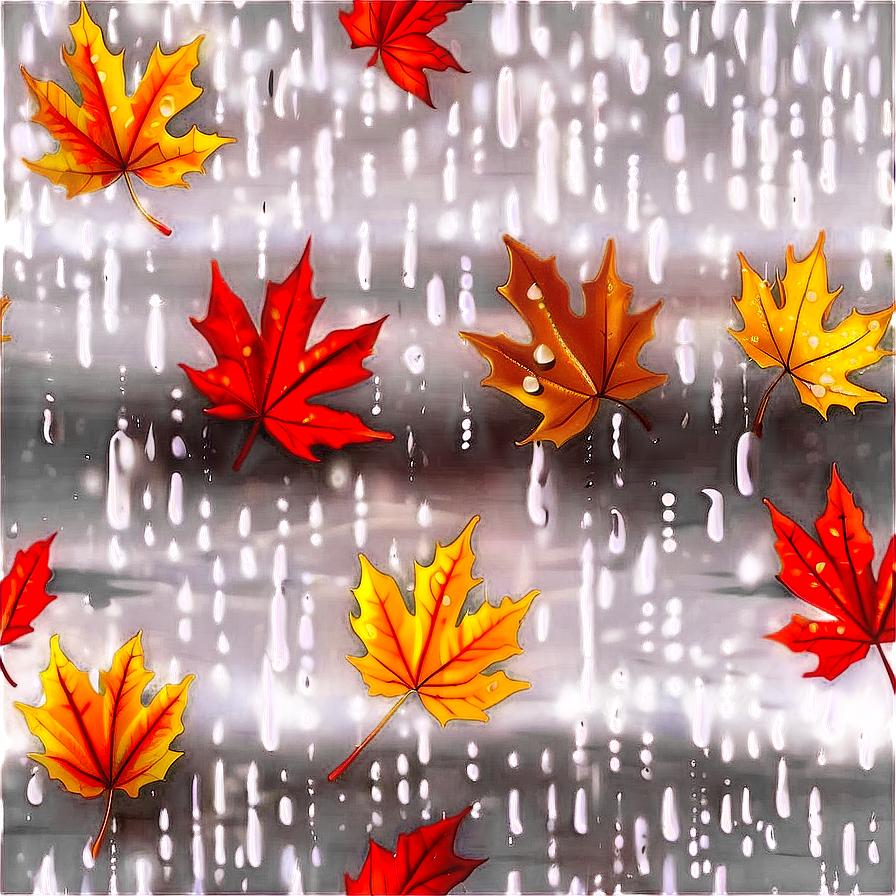 Glistening Autumn Rain Png 06112024