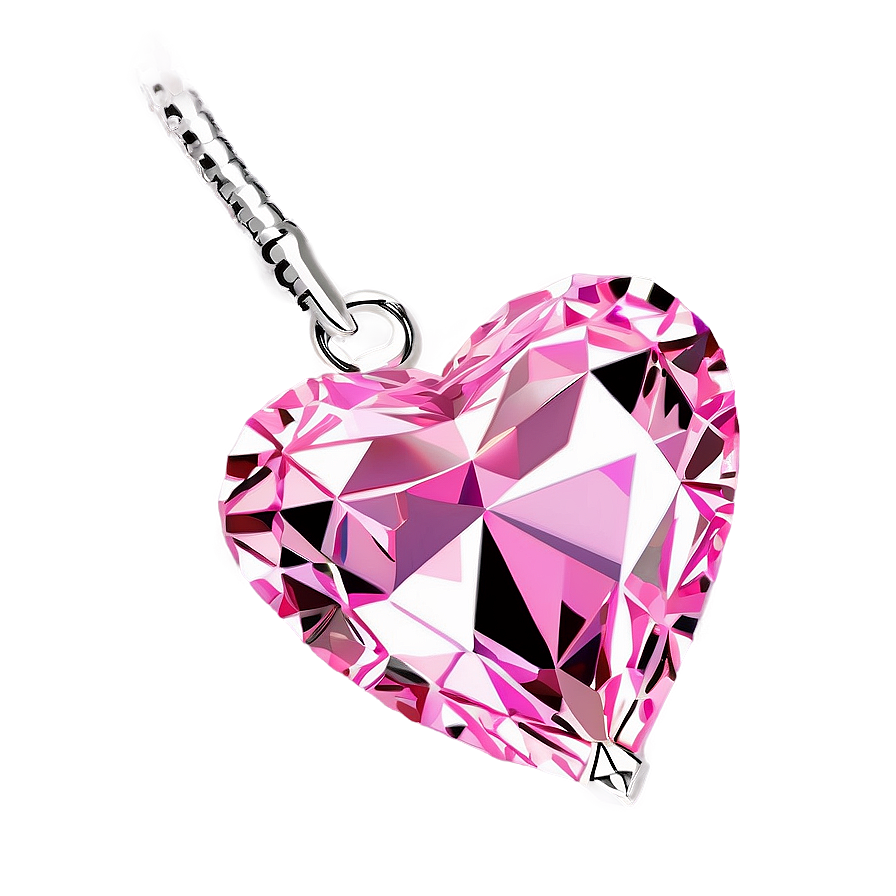 Glistening Pink Heart Diamond Design Png Egr9