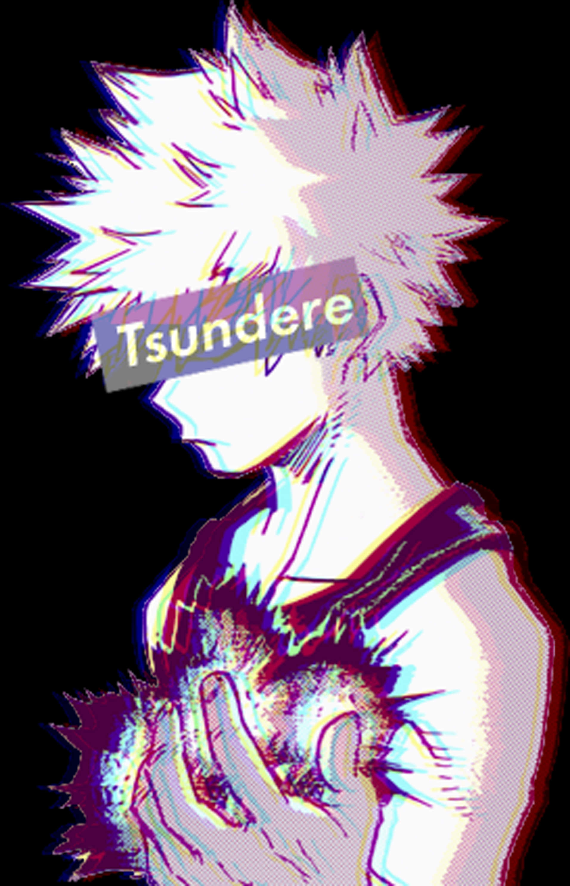 Glitch Art Bakugou Tsundere