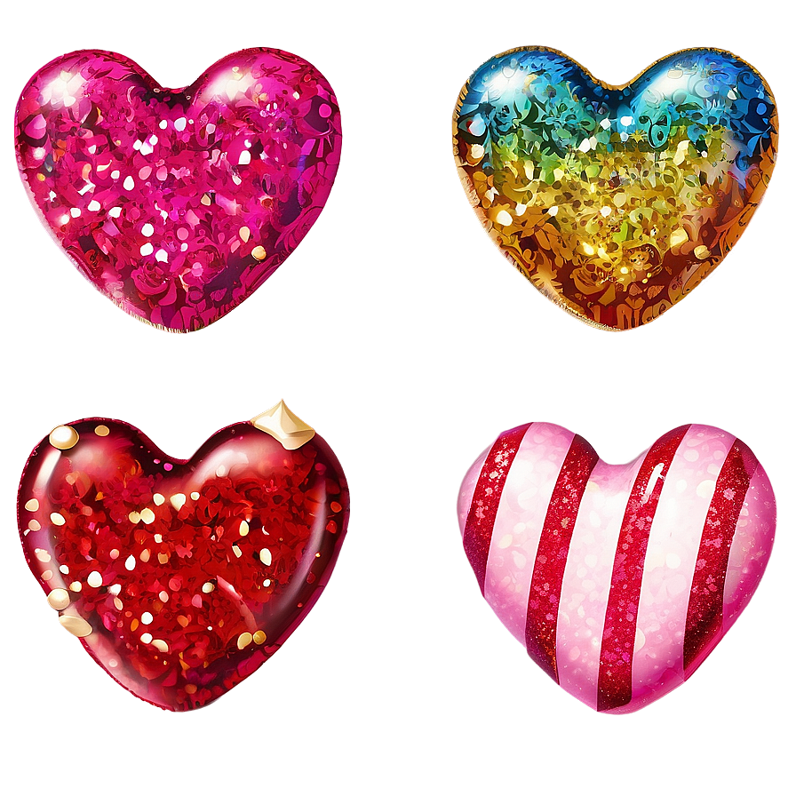 Glitter Candy Hearts Png Vvq