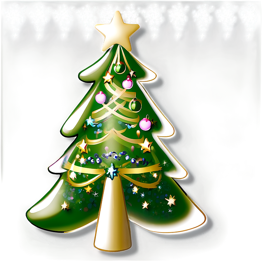 Glitter Christmas Tree Star Png 28