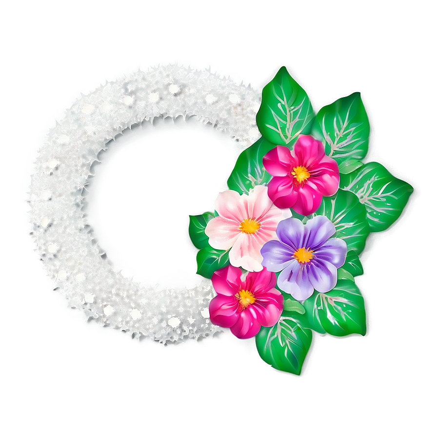 Glitter Flower Frame Png Aap62