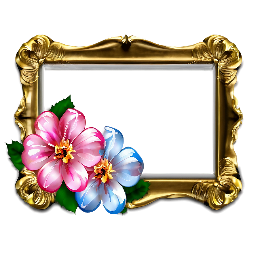 Glitter Flower Frame Png Irh