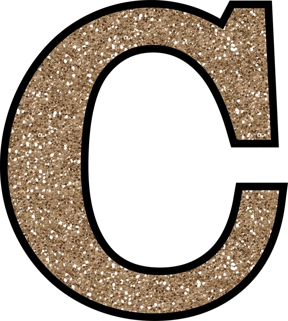 Glitter Gold Letter C