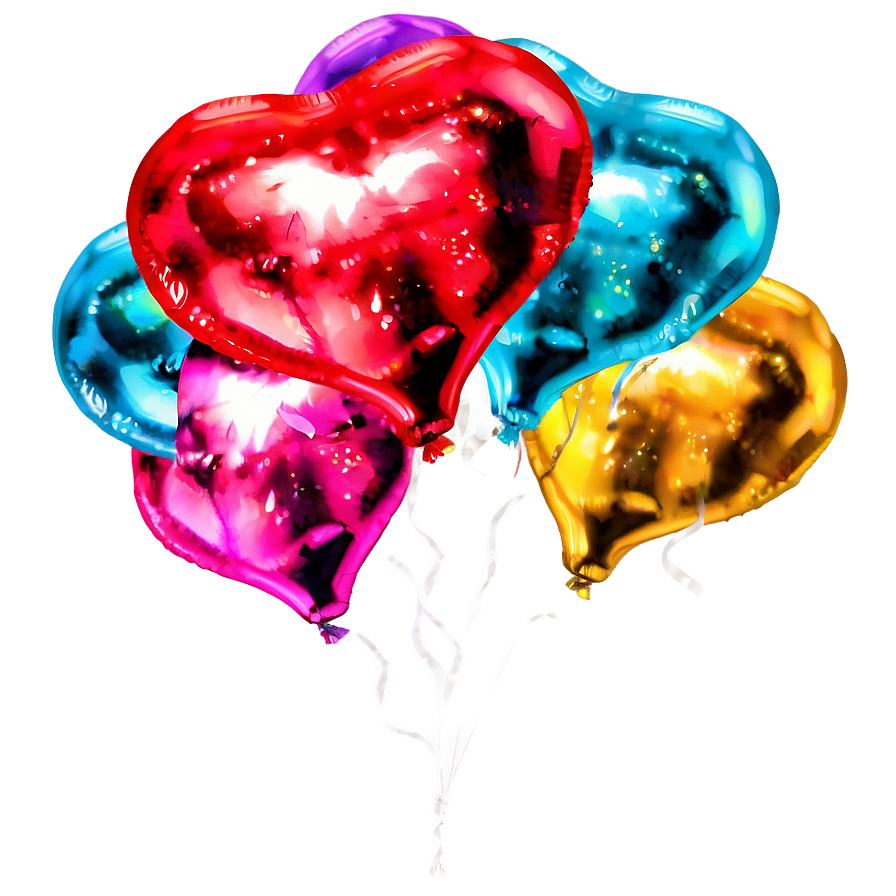 Glitter Heart Balloon Png 06212024