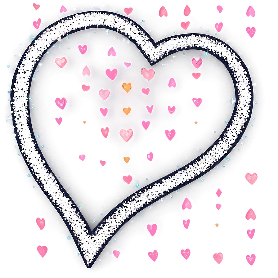 Glitter Heart Doodle Png 28