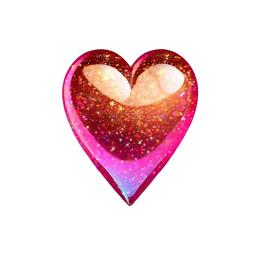 Glitter Heart Emoji Transparent Design 05042024