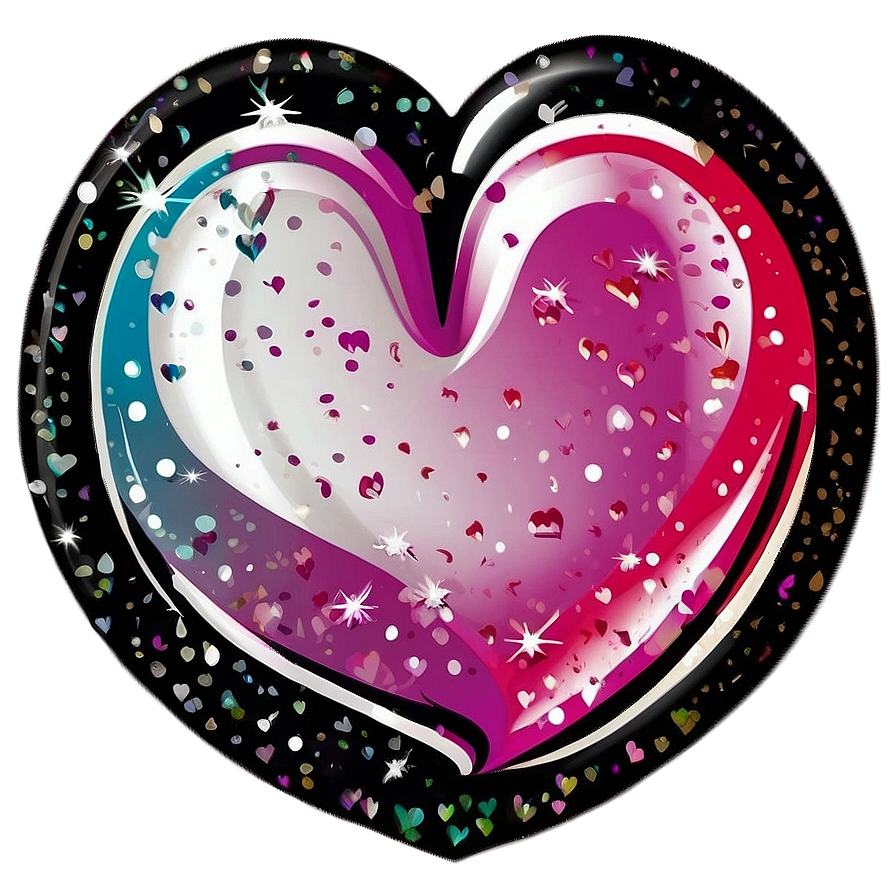 Glitter Heart Illustration Png 49