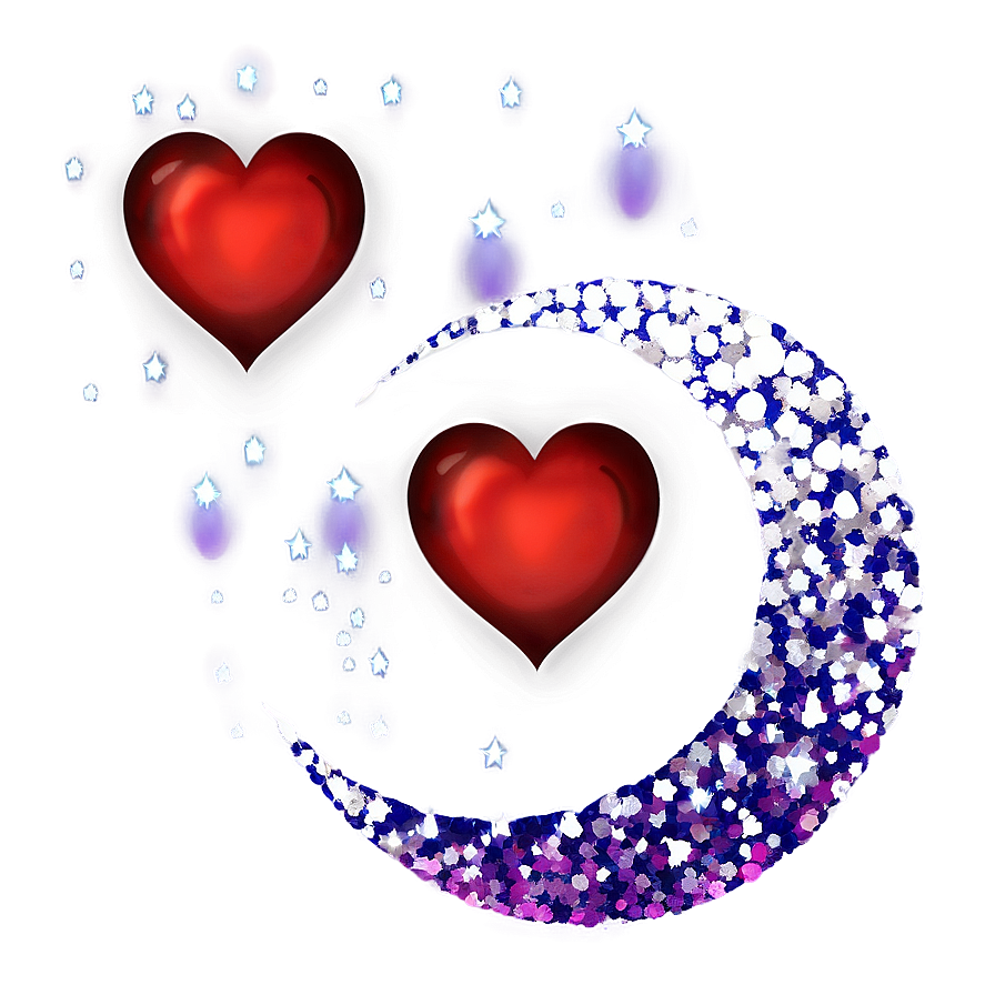 Glitter Heart Outline Png Elj