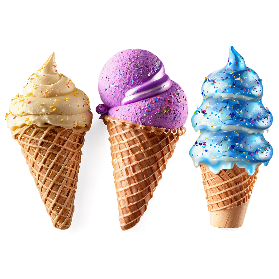 Glitter Ice Cream Cone Png 79