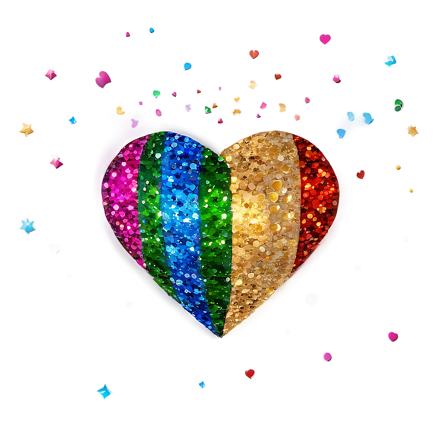 Glitter Rainbow Heart Png Vop69