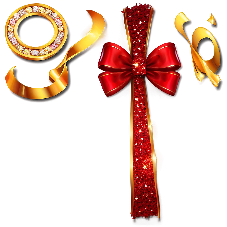 Glitter Red Bow Png Irw