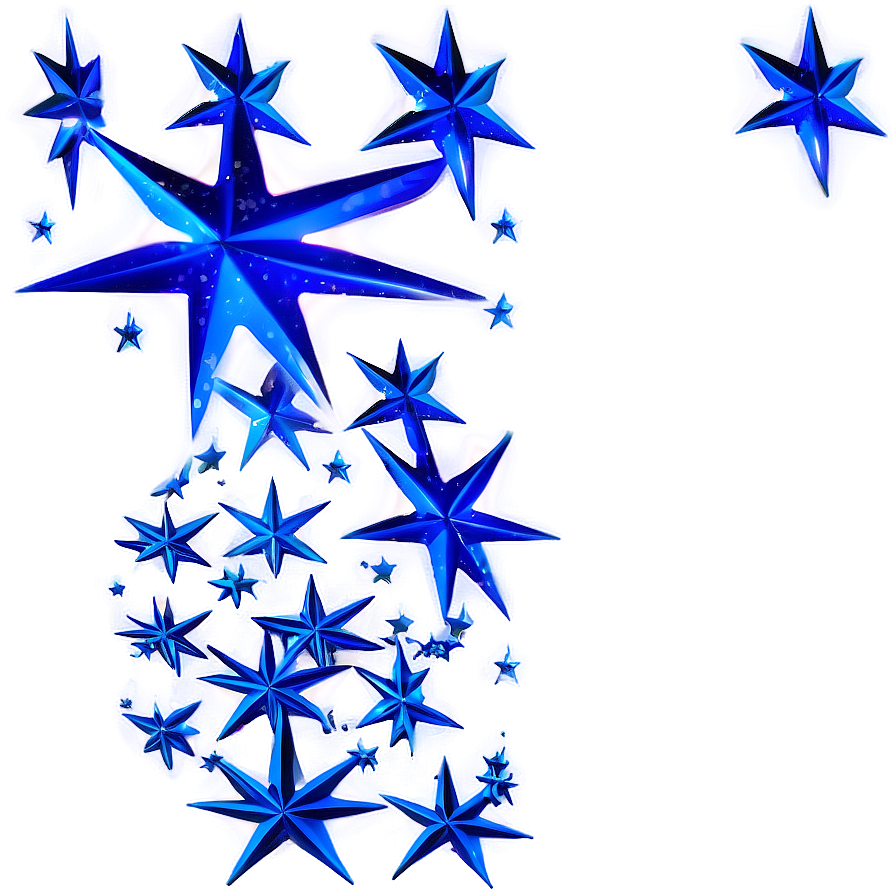 Glittering Blue Stars Effect Png 06252024