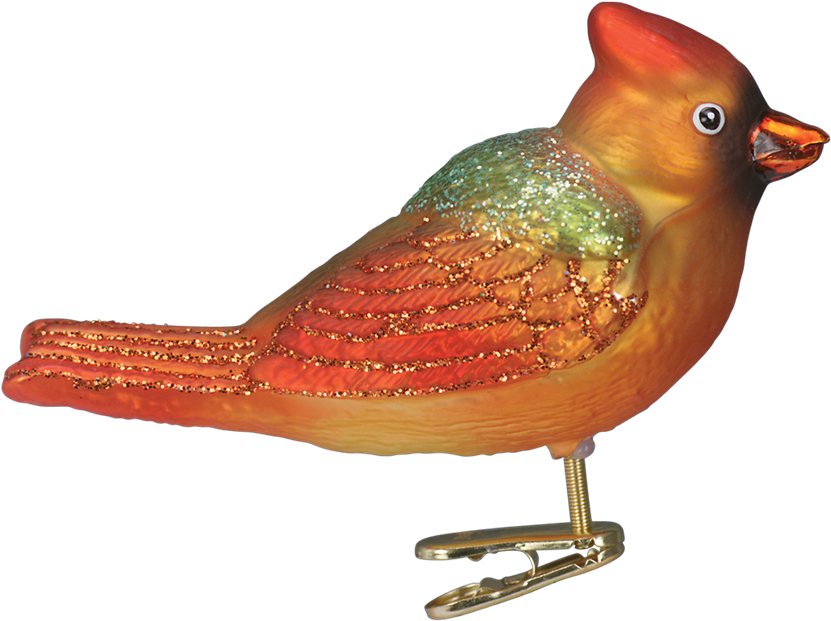 Glittering Cardinal Clip Decoration