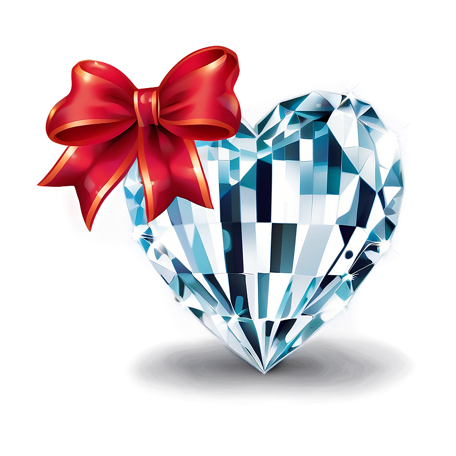 Glittering Diamond Heart Illustration Png Iyn44