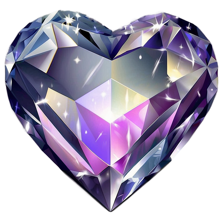 Glittering Diamond Heart Illustration Png Yii69