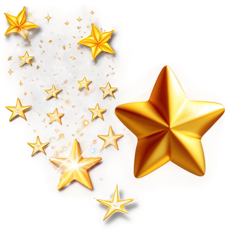 Glittering Gold Stars Png 80