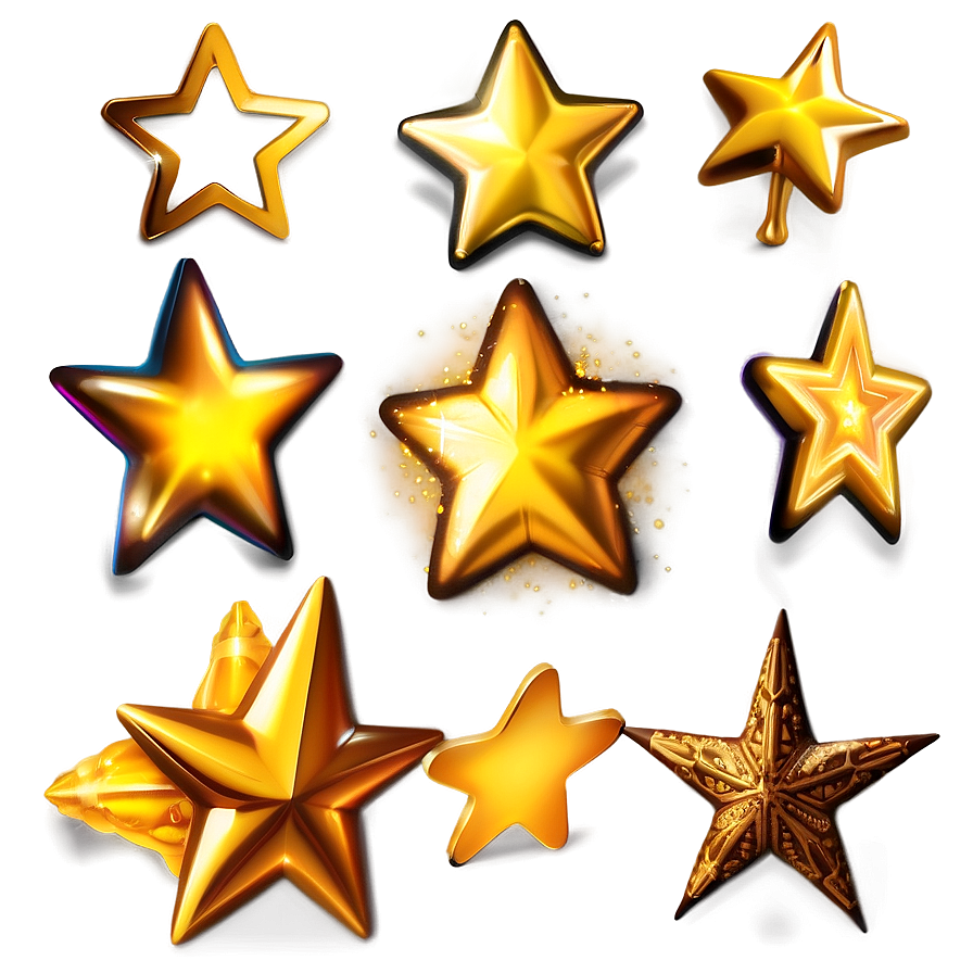 Glittering Gold Stars Png Bga84