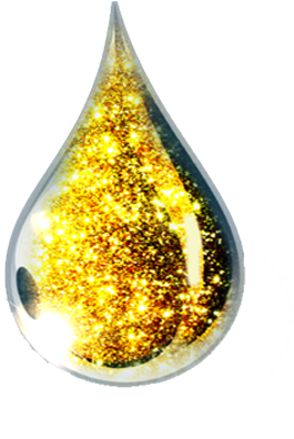 Glittering Golden Oil Drop