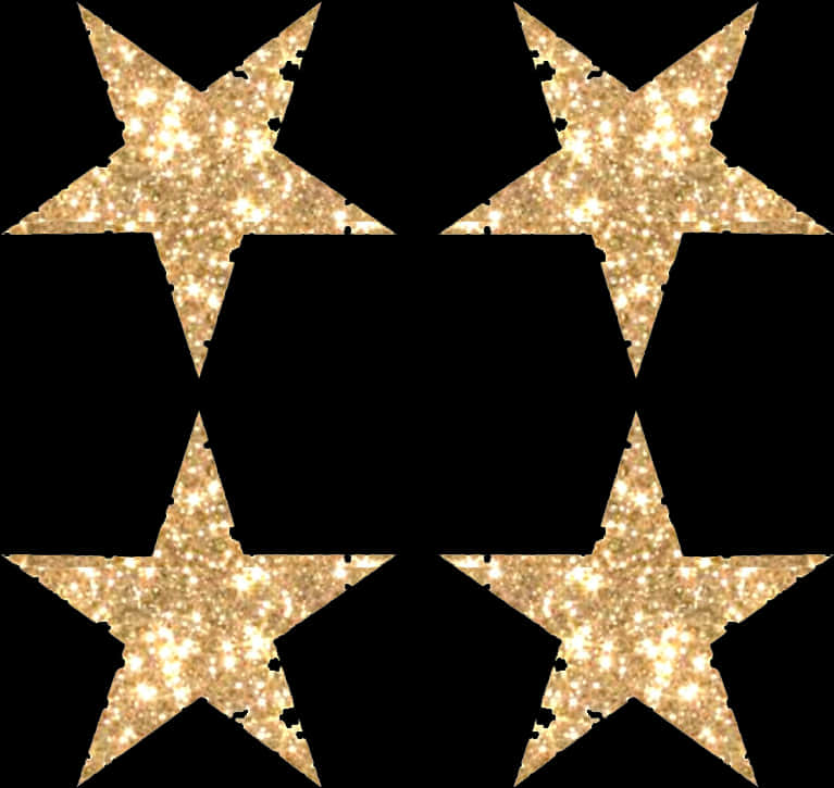 Glittering Golden Stars Pattern