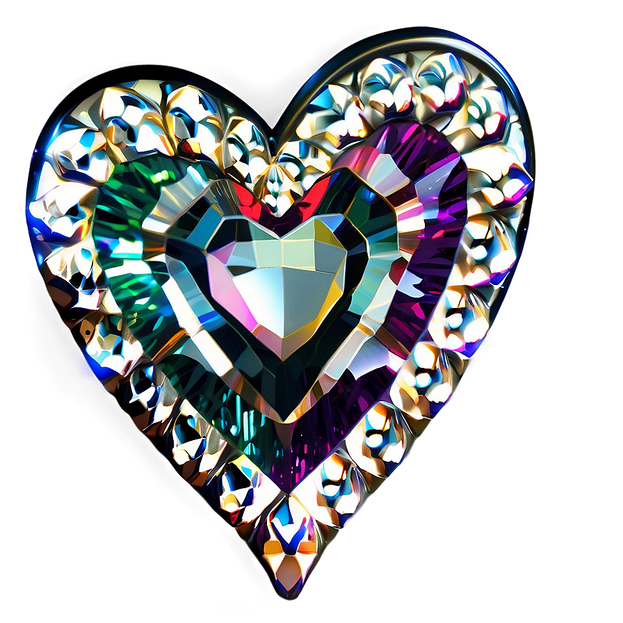 Glittering Heart Jewel Png A