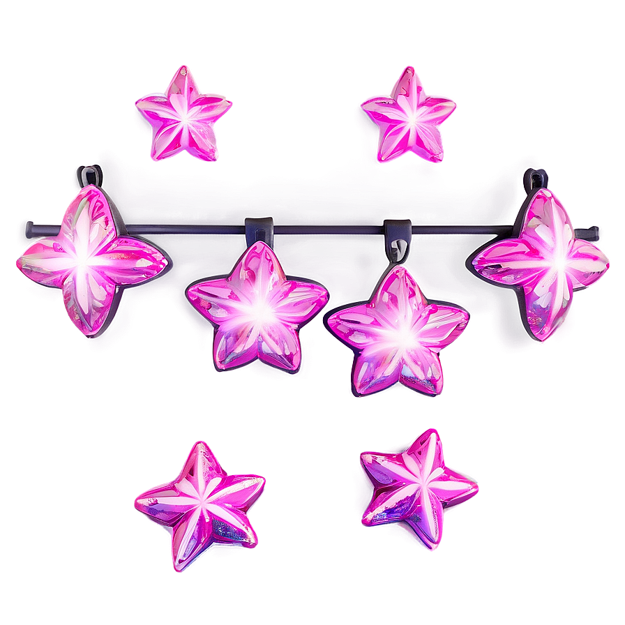 Glittering Pink Stars Png 7