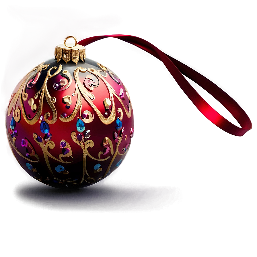 Glittering Red Ornament Png Ugd96