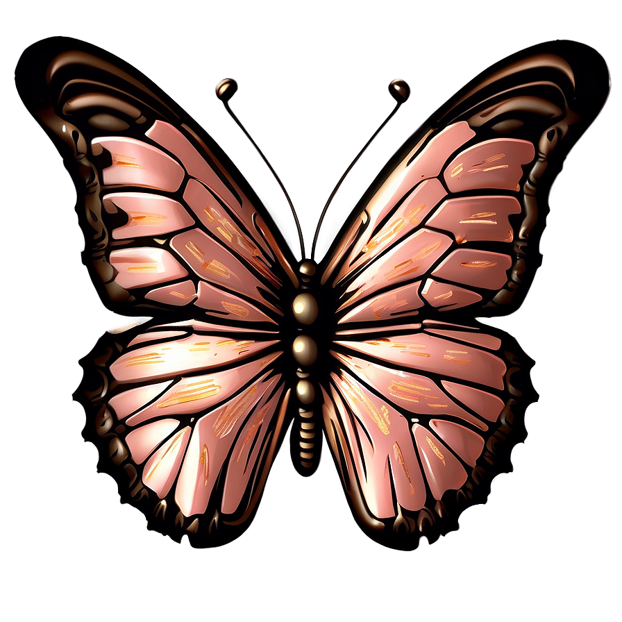 Glittering Rose Gold Butterfly Png Thh68