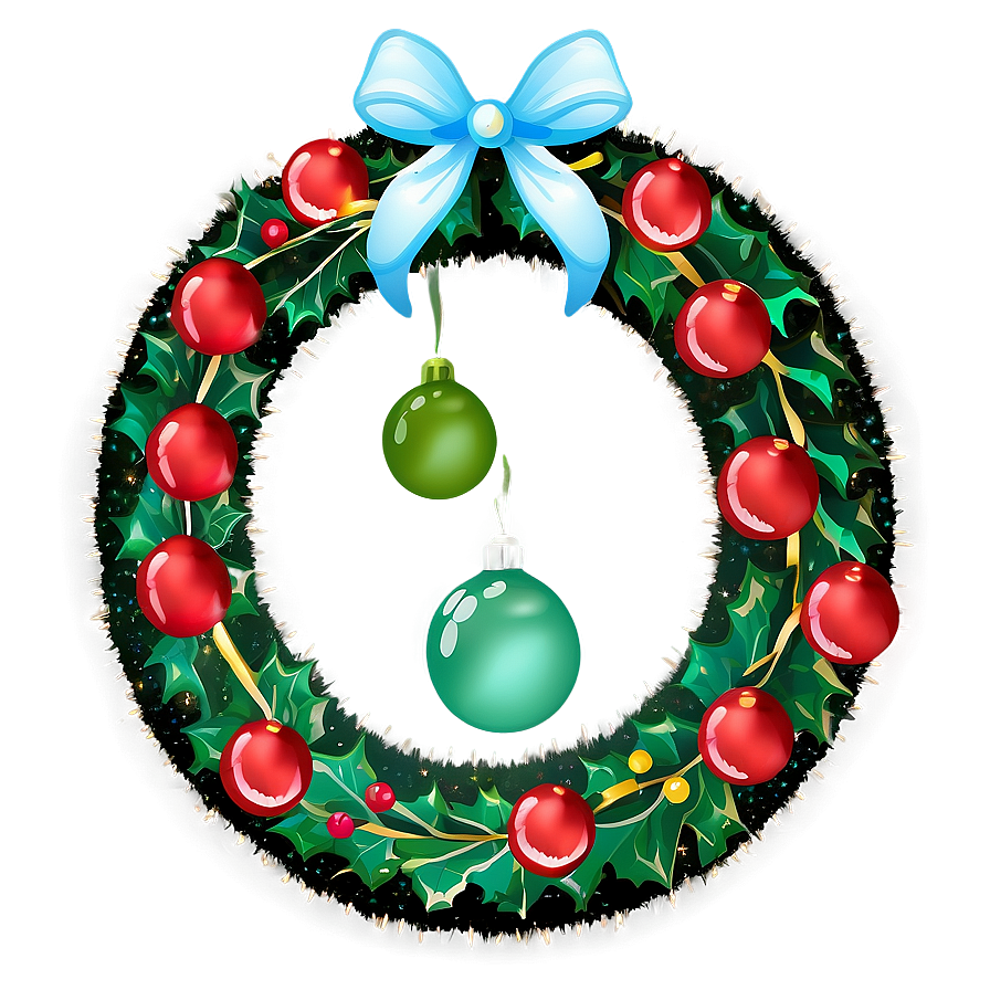 Glittering Xmas Garland Png 06242024