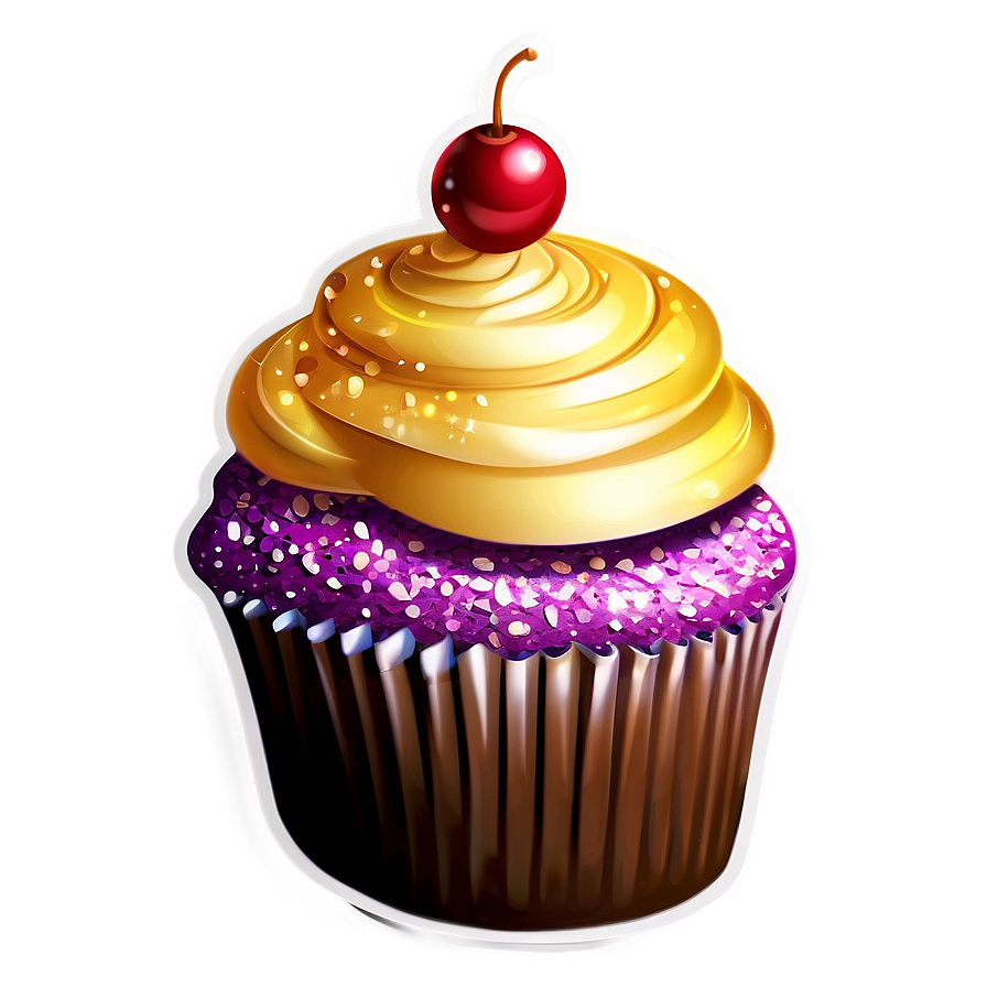 Glittery Cupcake Sticker Png Osu78