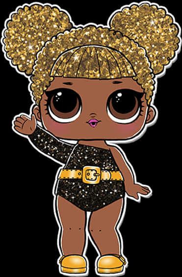 Glittery Gold L O L Doll