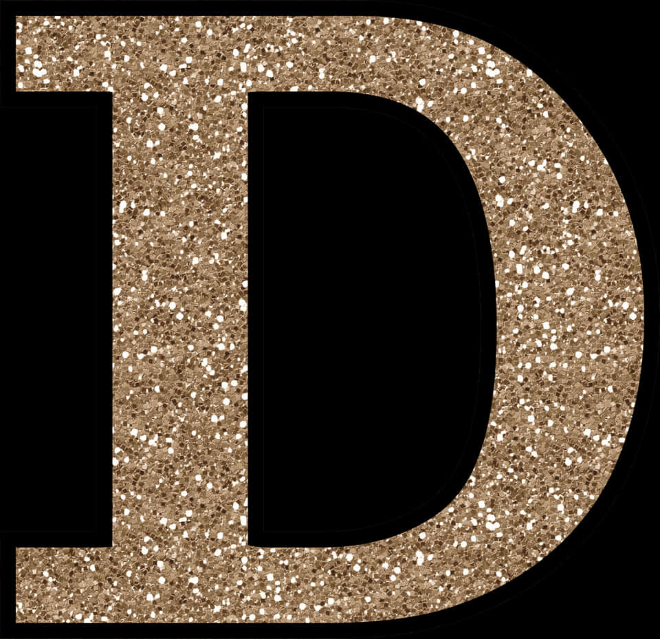 Glittery Gold Letter D