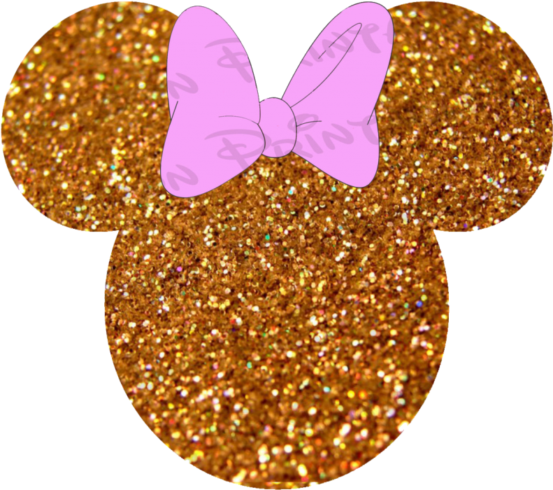 Glittery Mickey Mouse Headwith Pink Bow