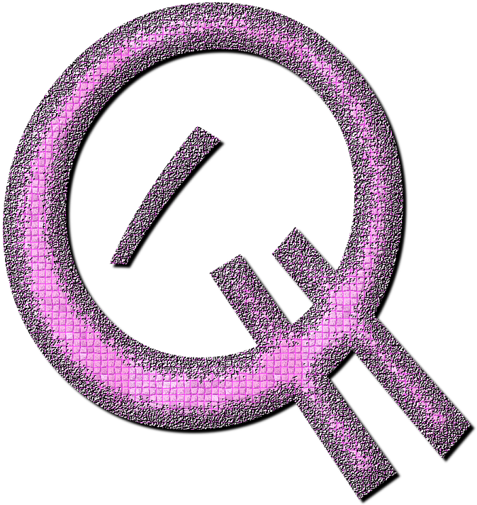 Glittery Pink Q Letter Art