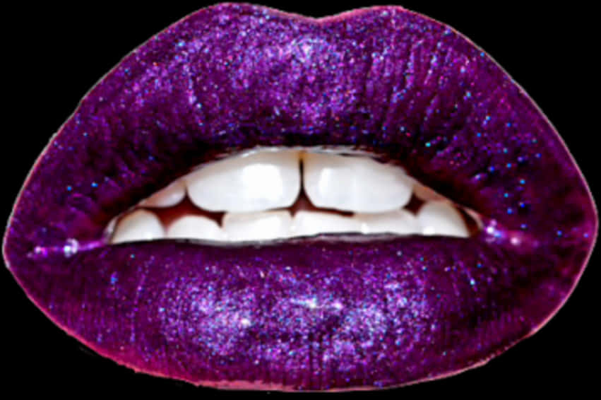 Glittery Purple Lips