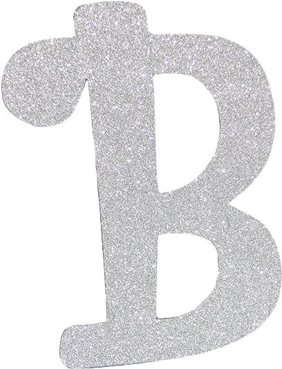 Glittery Silver Letter B