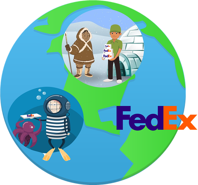 Global Fed Ex Delivery Illustration