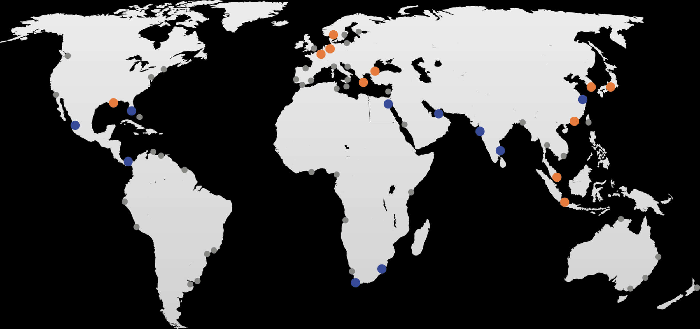 Global Mapwith Colored Dots